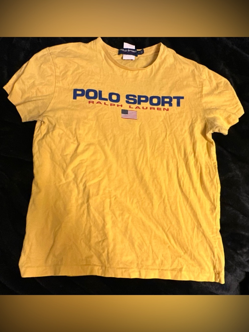 POLO SPORT Ralph Lauren Tee Shirt BRIGHT YELLOW Men's SMALL *READ